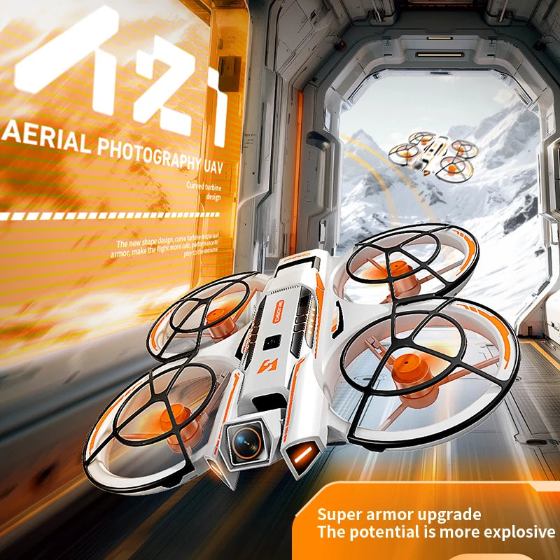 Collision Protection Drone with Brushless Motor - 180° Camera Lens, 25-Min Flight, 500m Range for Adults