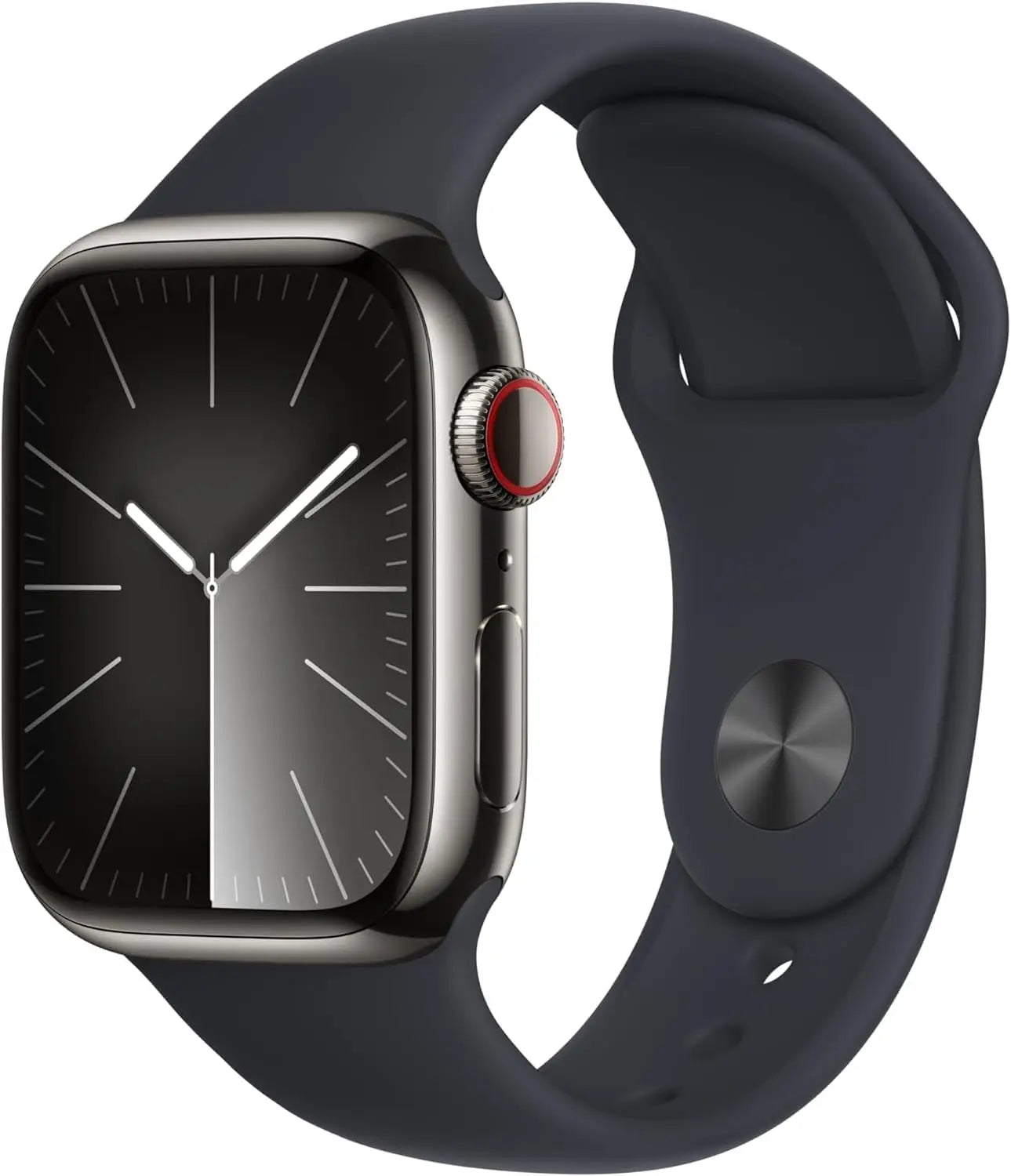 GPS+Cellular 45mm Smartwatch, Graphite Stainless Steel Case with Midnight Sport Band, S/M (Renewed Premium)