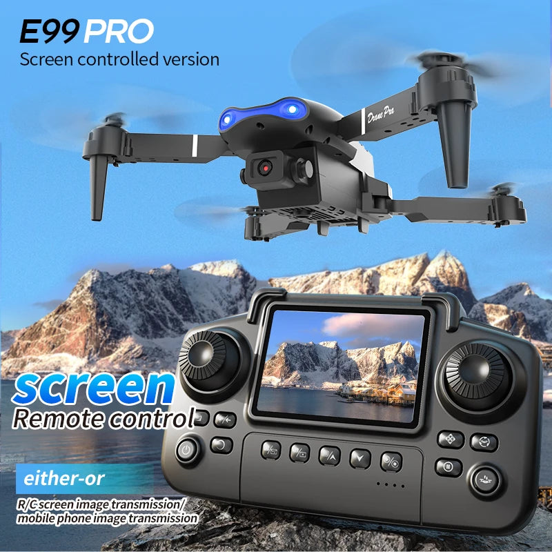 E99 Air Screen Control Drone Professional Wide RC Dron HD 4K Camera Foldable Helicopter Aircraft Quadcopter Drone Kid Gift Toys