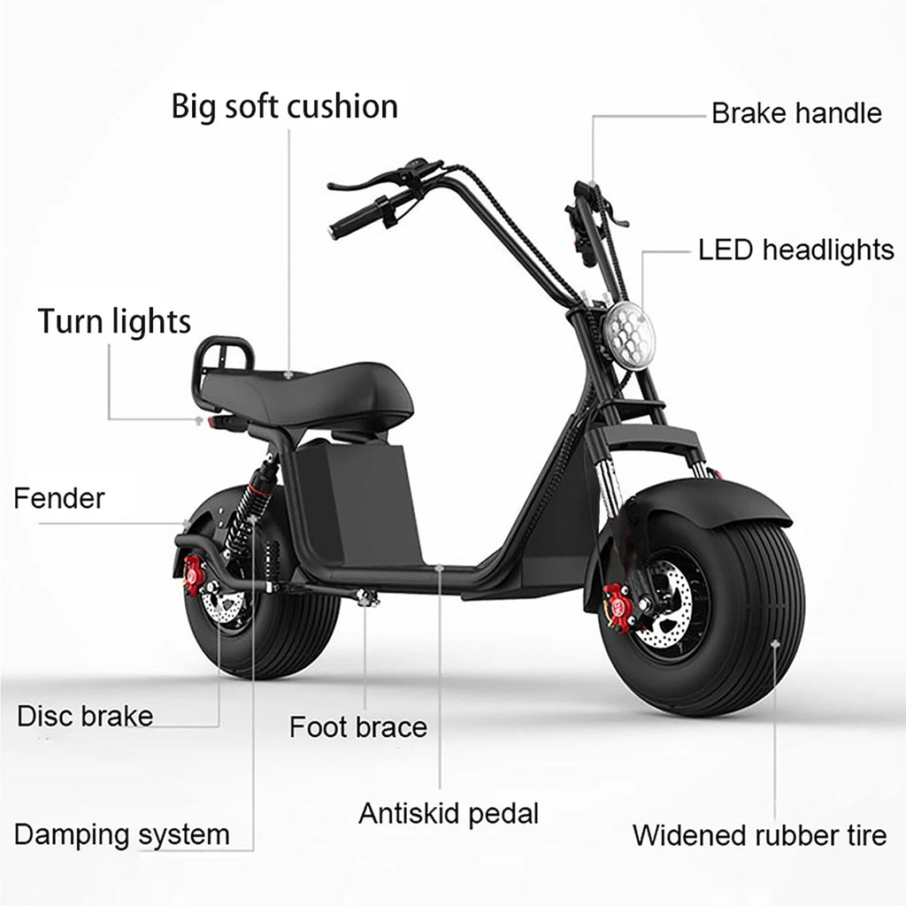 Citycoco 3000W Powerful Motor Electric Bicycle  Max Speed 55KM/H 60V20AH  Lager Tire Electric Scooter For Adults