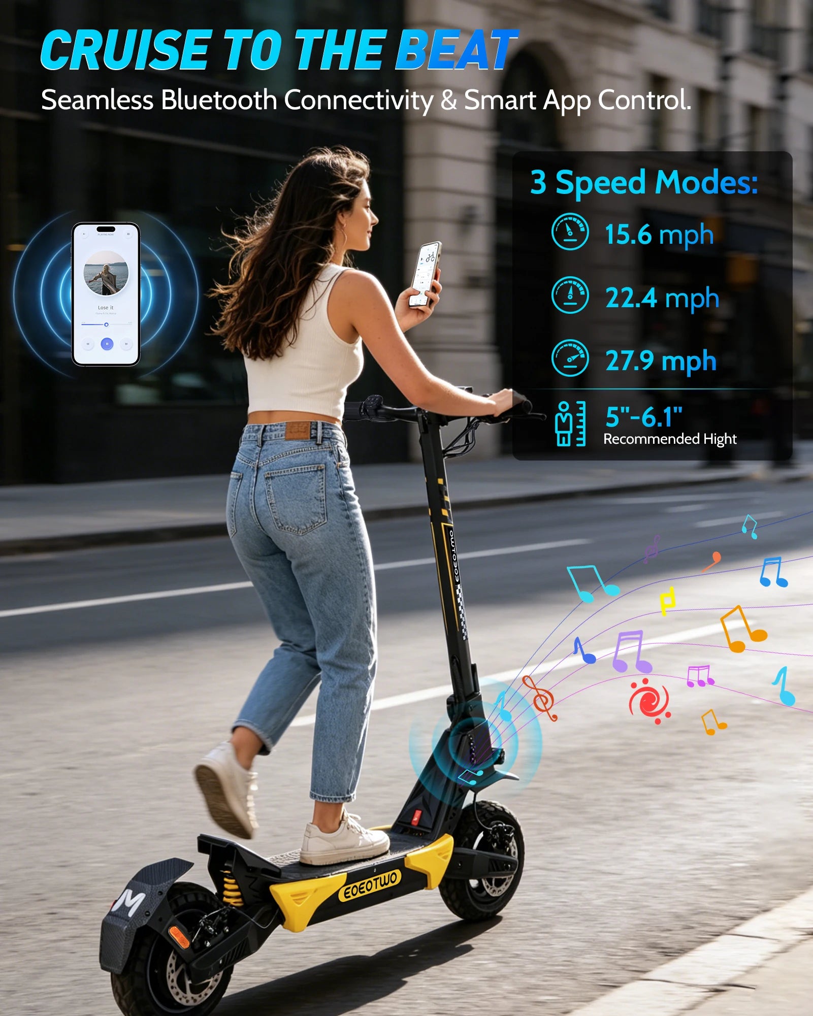 Electric Scooter for Adults Escooter with APP Off Road E Scooter 25-30mph Fast Heavy Duty Foldable Electric Scooters Long Range